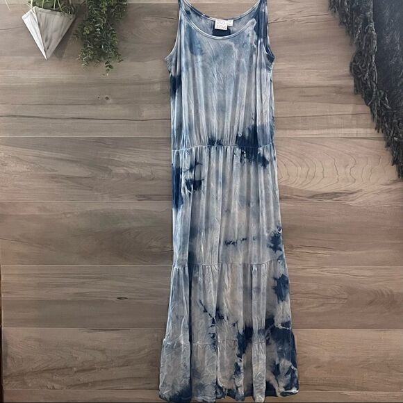 Beach Break Womens Blue Tie Dye Stretchy Sleeveless Casual Maxi Dress Size Small - Picture 7 of 7